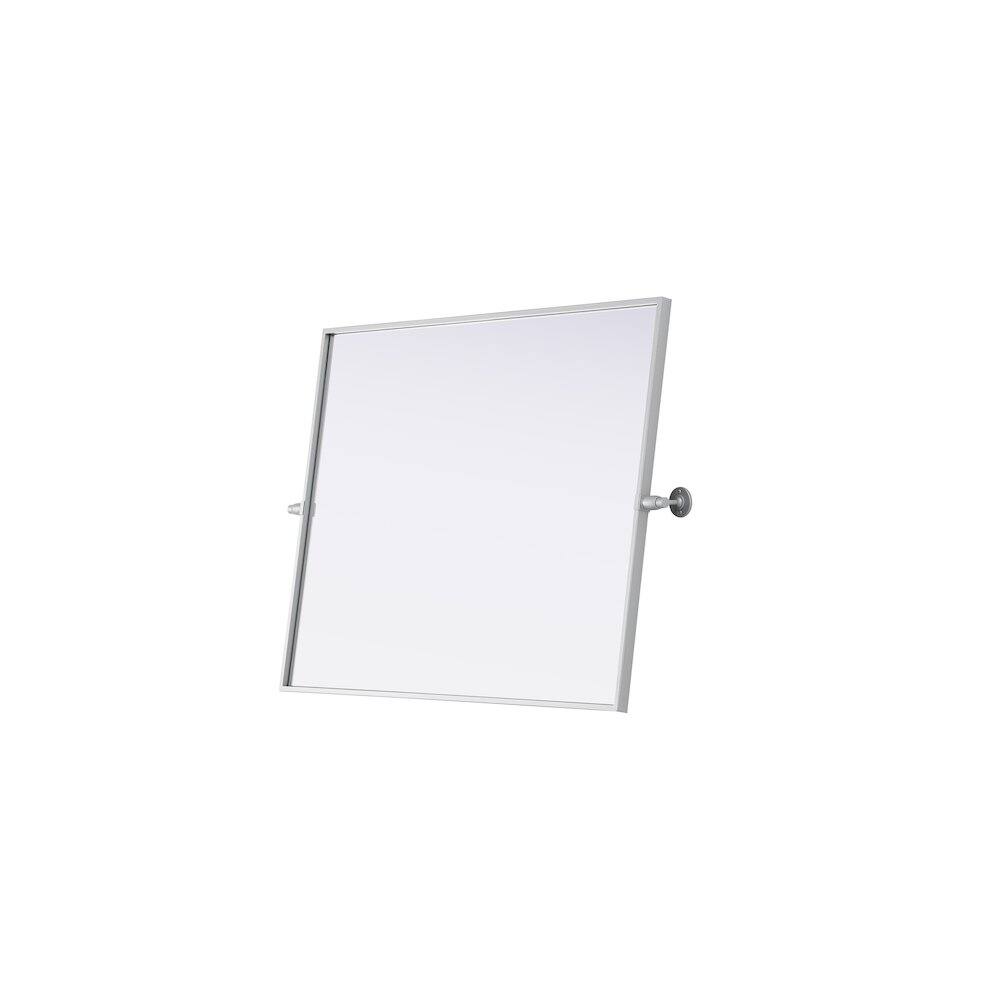 Left. Elegant Kitchen and Bath - Amoura 27X36 Pivot Mirror In Silver - Silver.
