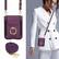 Left. Dteck - For Motorola Razr (2024) Shockproof Leather Ring Kickstand Protective Wallet Case with Shoulder Strap / Lanyard - Darkpurple.
