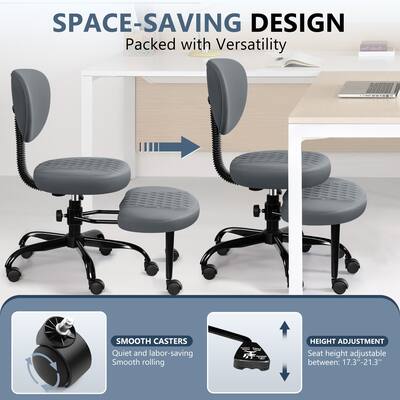 KERDOM Ergonomic Wide Cross Legged Office Chair with Wheels, Yoga KERDOM Ergonomic Wide Cross Legged Office Chair with Wheels, Yoga