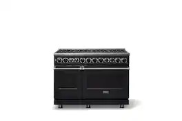 Viking - 48"W. 7.3 Cu. Ft. 7Series Self-Clean LP Dual Fuel 8 Burner Range-Onyx - Onyx