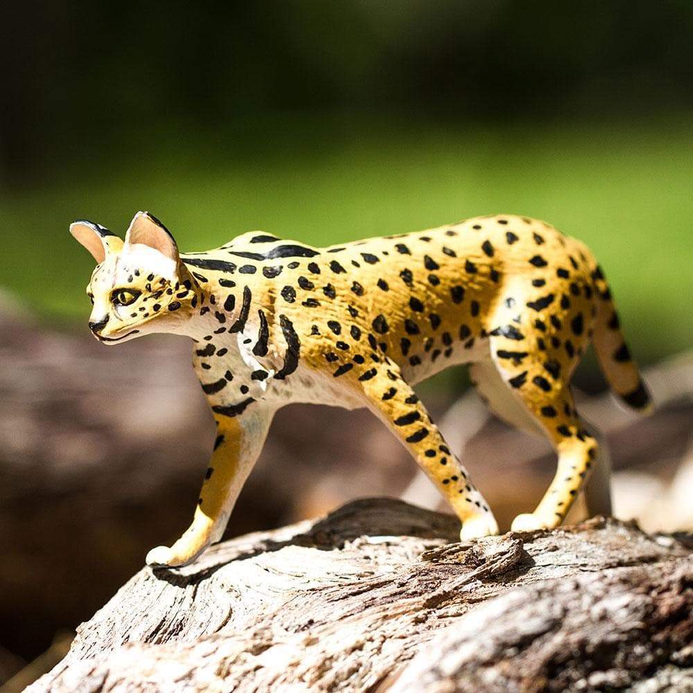 Angle. Safari Ltd. - Serval Toy Figurine.