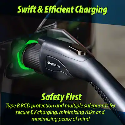 Deco Home Level 2 EV Charging Station, 9.6KW, 40 AMP, 240V, SAE J1772 and Tesla Plug, IP54 Deco Home Level 2 EV Charging Station, 9.6KW, 40 AMP, 240V, SAE J1772 and Tesla Plug, IP54