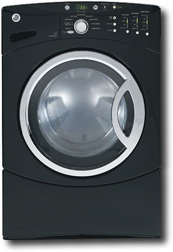 Front Standard. GE - 4.0 Cu. Ft. 26-Cycle King-Size Washer - Black.
