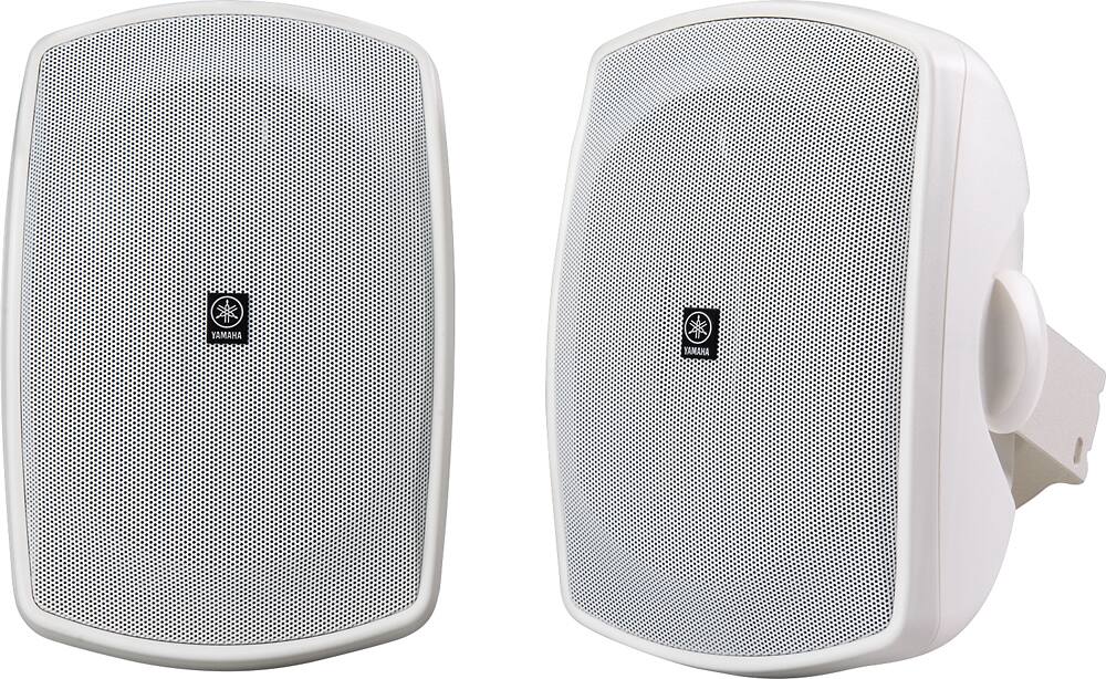 Front. Yamaha - Natural Sound 5" 2-Way All-Weather Outdoor Speakers (Pair) - White.