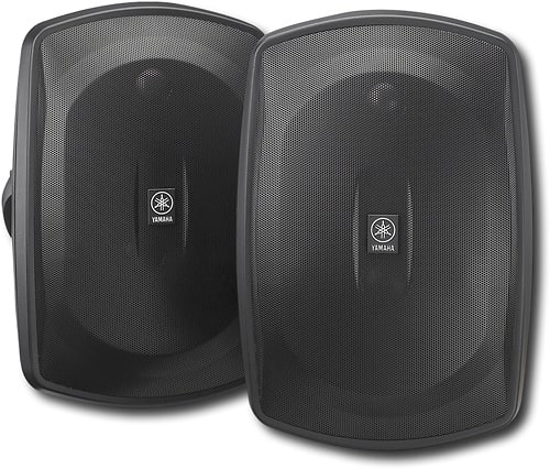 Yamaha - NS-AW390BL Natural Sound 6-1/2" 2-Way All-Weather Outdoor Speakers (Pair) - Black - Angle_Zoom