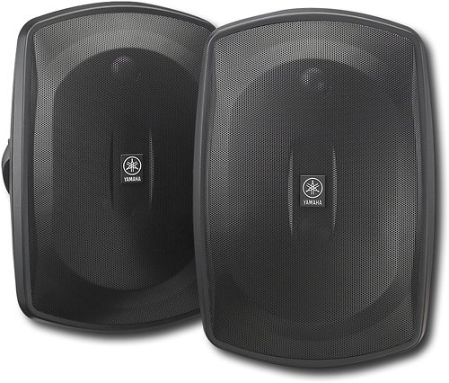 Angle. Yamaha - Natural Sound 6-1/2" 2-Way All-Weather Outdoor Speakers (Pair) - Black.