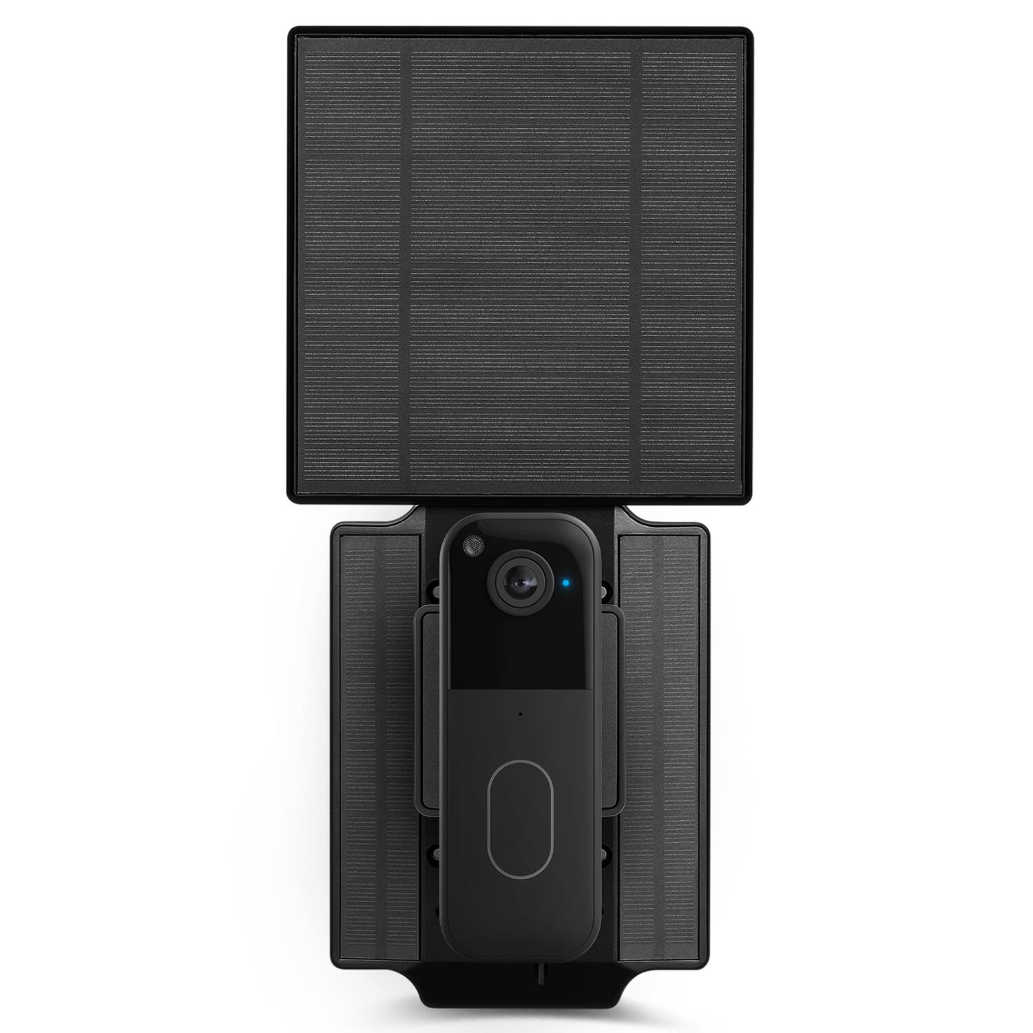 Front. Wasserstein - Solar Charger for Blink Video Doorbell (2nd Gen), Triple Solar Panels, Built-In Battery, Weather-Resistant, Easy Install - Black.