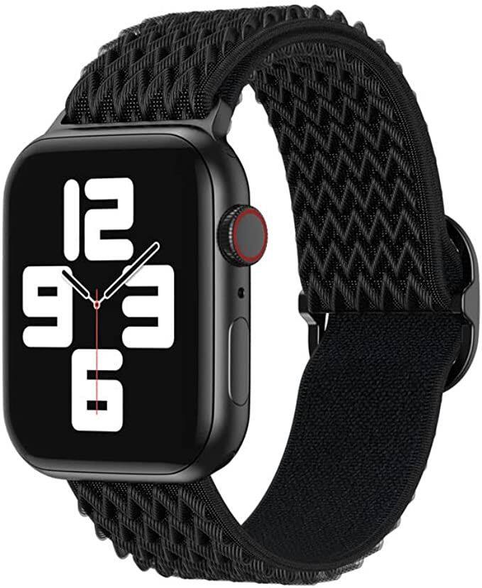 Front. Worryfree Gadgets - Worryfree Gadgets Sports Band Stretchy Solo Loop Nylon Strap - Black.