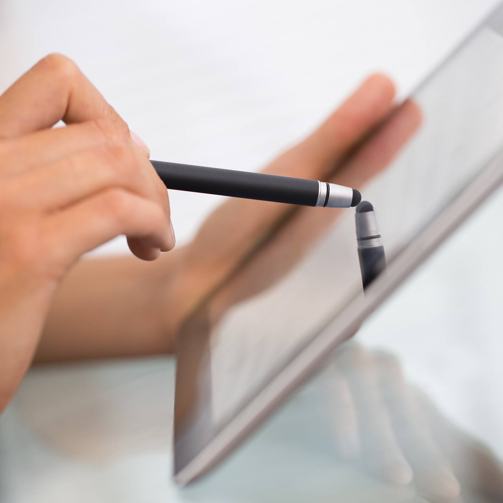 Alt View 3. Unique Bargains - 30pcs 5/6/7/8mm Fiber & Disc Fine Tips Universal Replacement High Precision for Stylus Pen Capacitive Touch Screen - Silver.