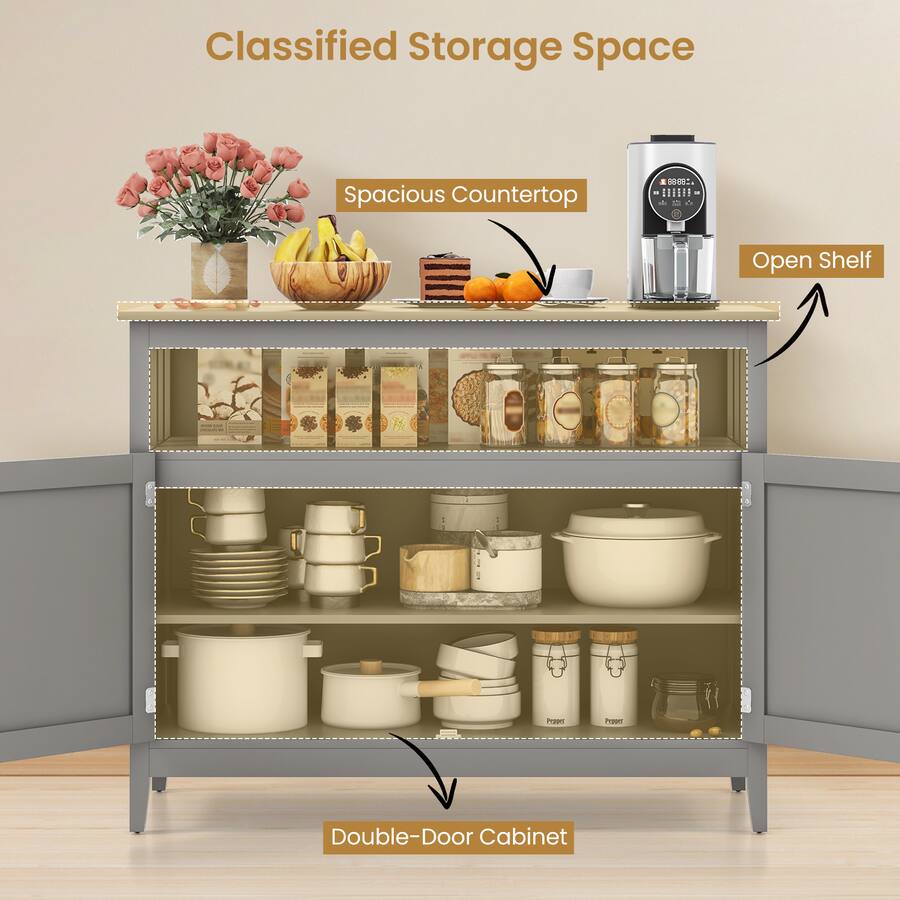 Kitchen Locker SlickBlue Large Storage Wooden Kitchen Locker for Pantry or Dining Room ...