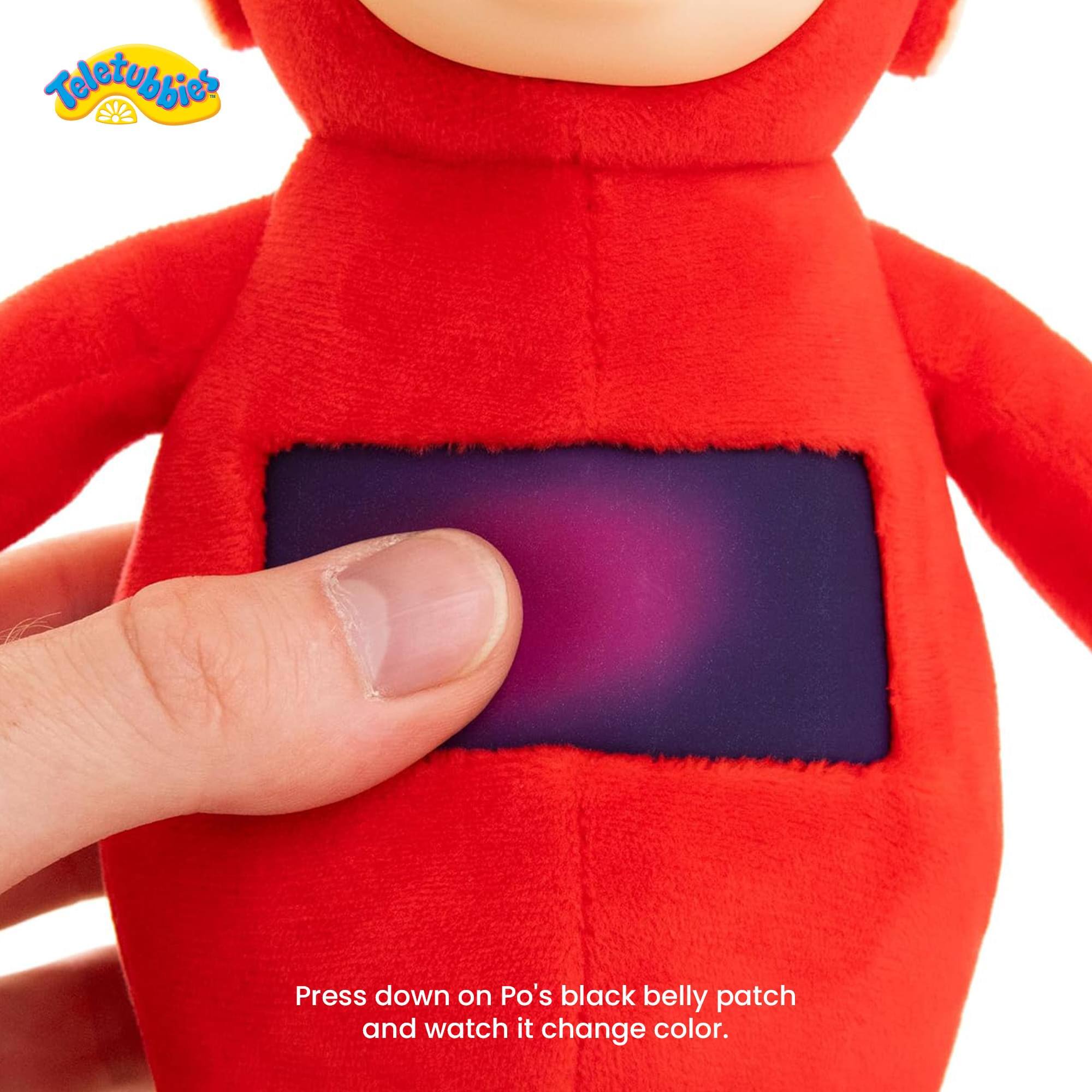Press down on Po's black belly patch and watch it change color.