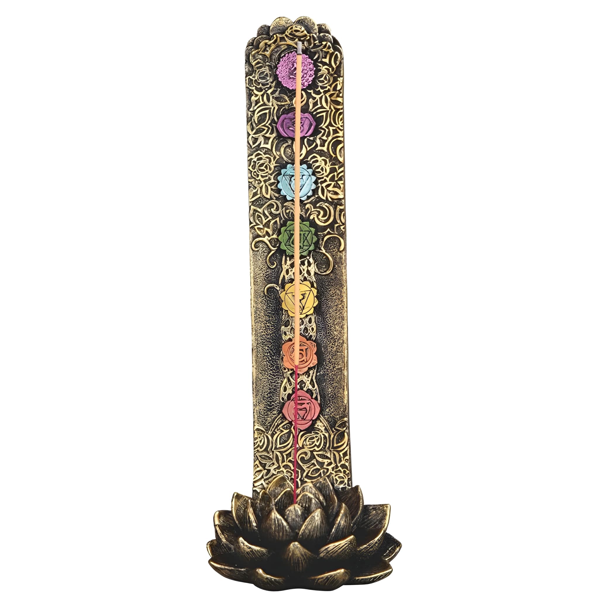 FC Design - 10.75"H Lotus Incense Burner Computer Desk Tabletop Decoration - Multi-Color