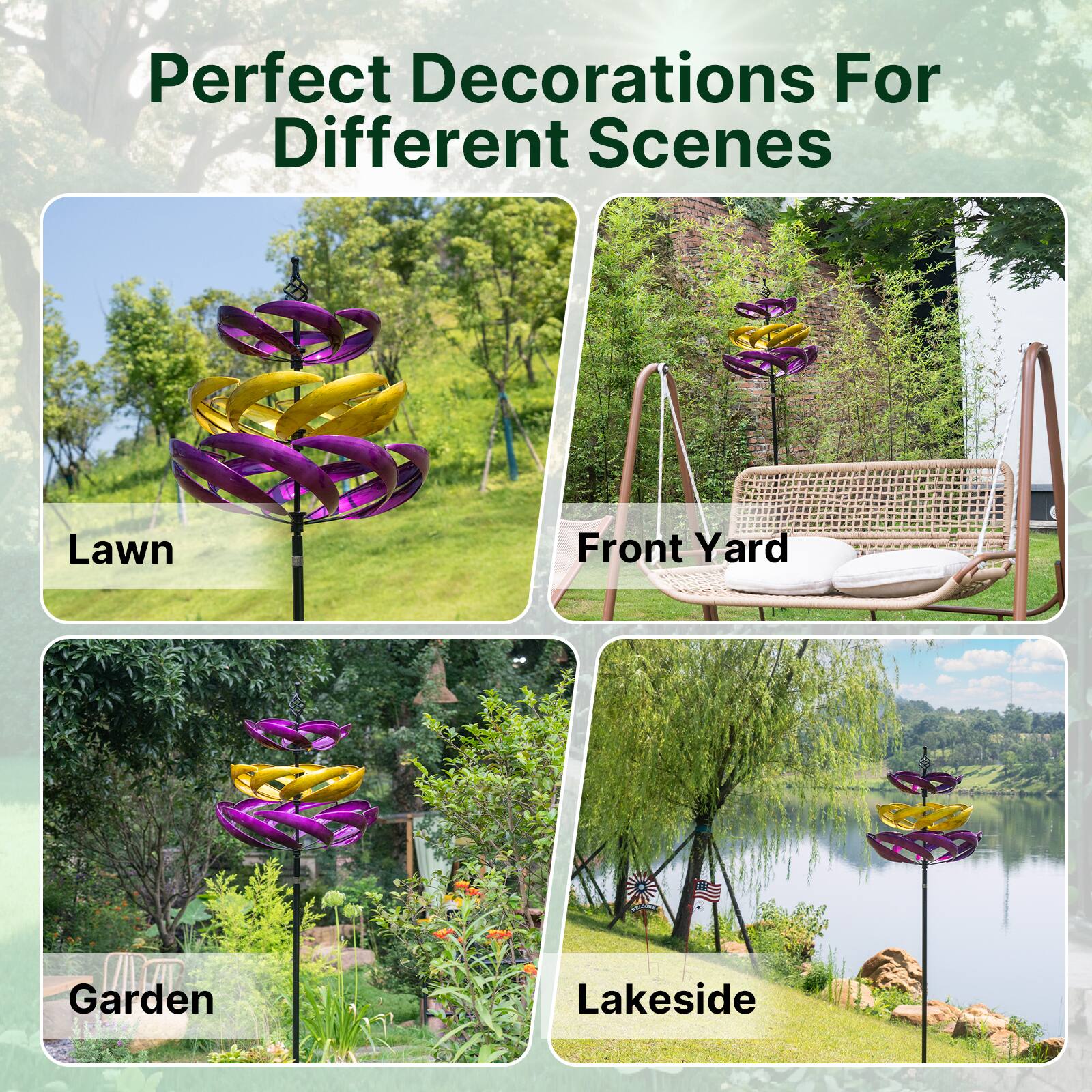 Perfect Decorations For Different Scenes

Lawn

Front Yard

Garden

Lakeside