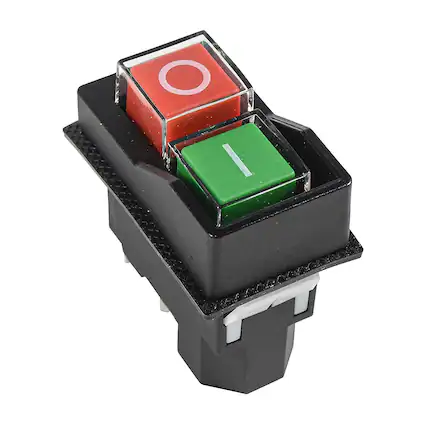 Front. HQRP - On-Off Magnetic Power Switch, 4-Pin 16 A 120 V UL Listed, for DeWalt DWE7490X DWE7491RS Table Saw - black.