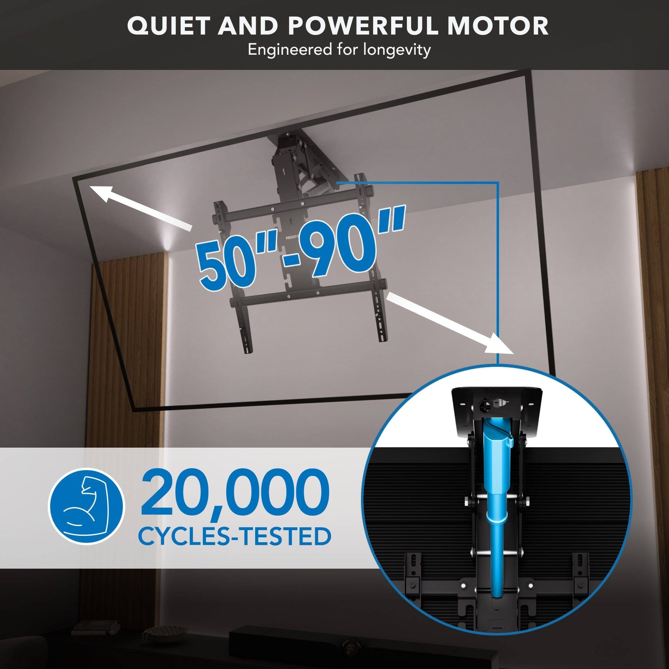 QUIET AND POWERFUL MOTOR  
Engineered for longevity  

50"-90"  

20,000 CYCLES-TESTED