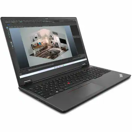 Front. Lenovo - Lenovo ThinkPad P16v Gen 1 21FE0028US 16" Mobile Workstation - WUXGA - AMD Ryzen 7 PRO 7840HS - 32 GB - 1 TB SSD - Engli - Thunder Black.