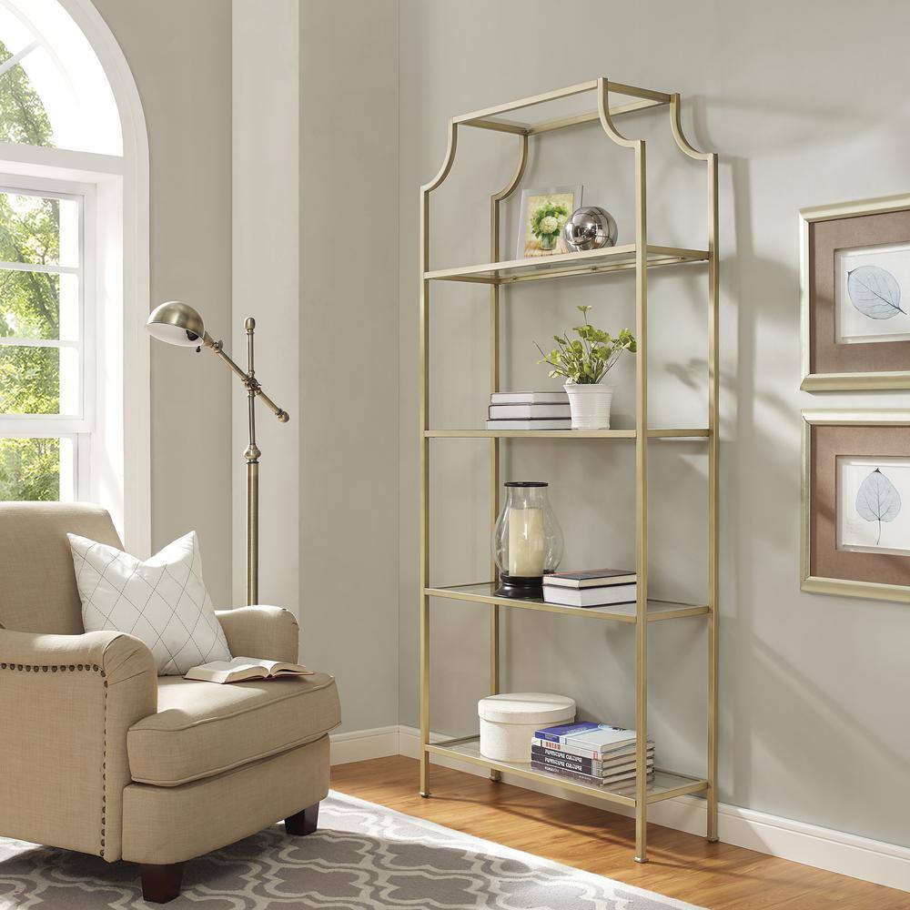 Alt View 10. Crosley Furniture - Aimee Etagere Bookcase - Soft Gold.