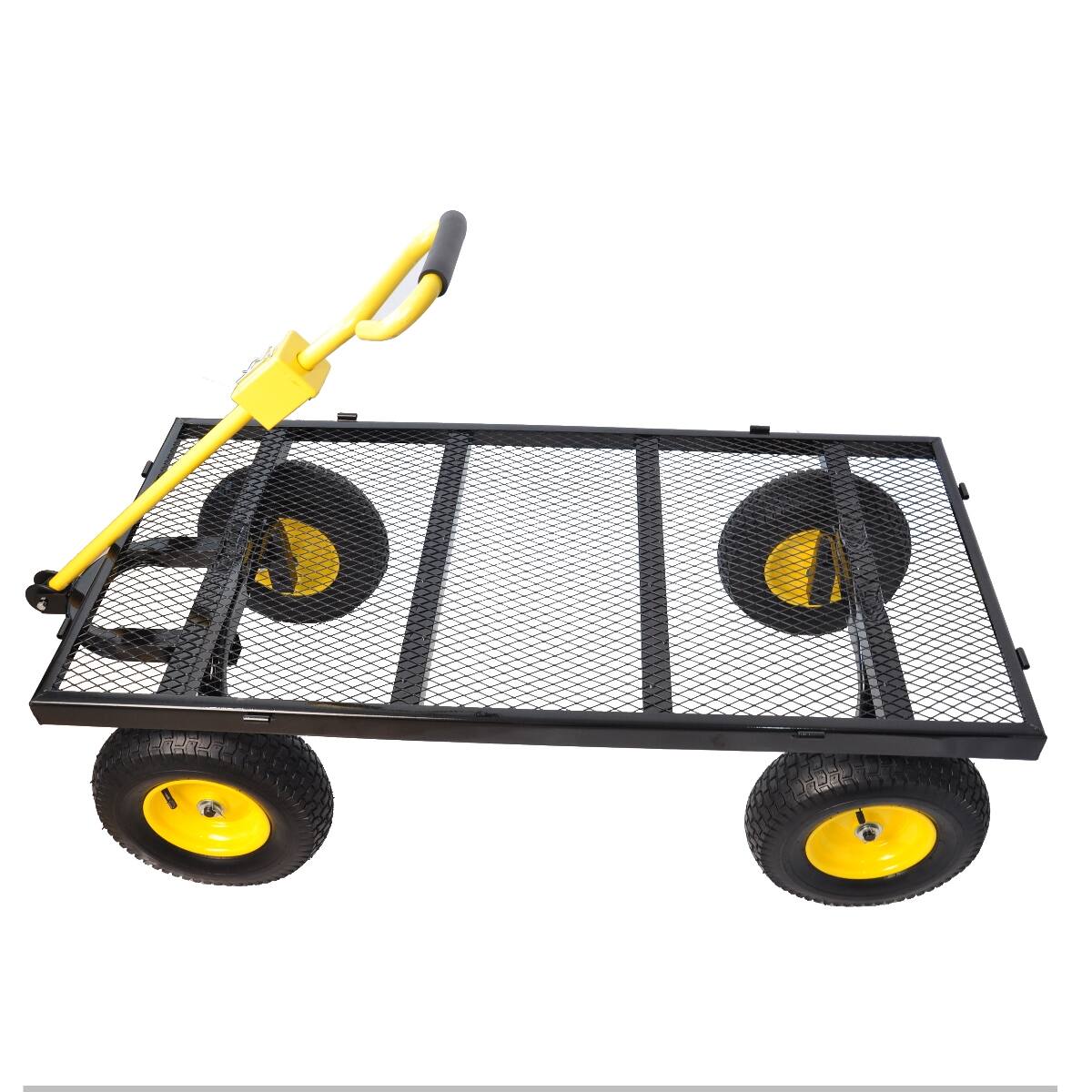 Alt View 1. Loheer - Loheer Heavy Duty Garden Cart with Pneumatic Tires, 880 lb Static Load, Black and Yellow.