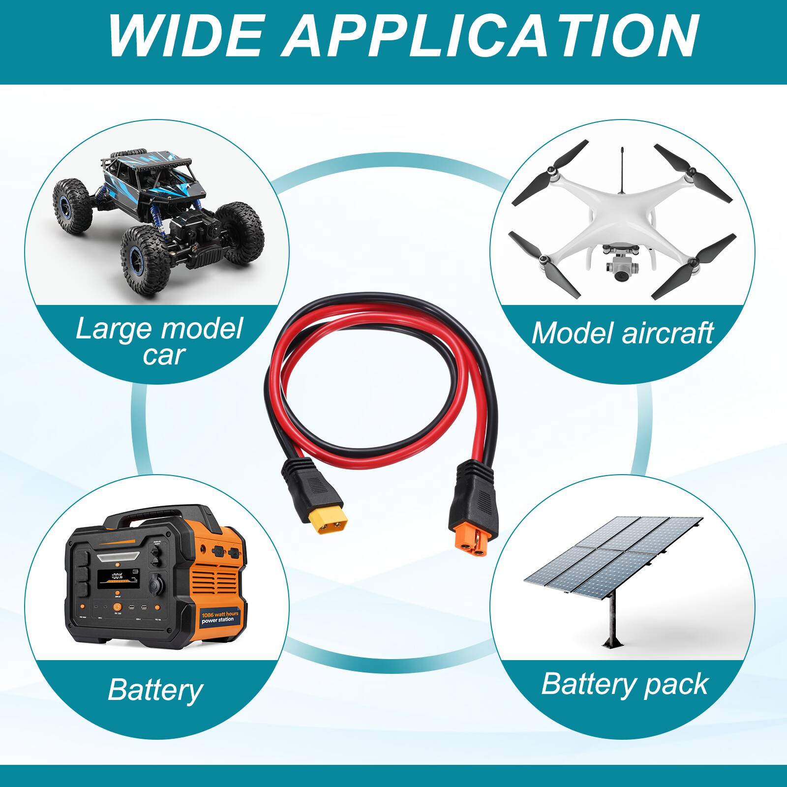 WIDE APPLICATION

- Large model car
- Model aircraft
- Battery
- Battery pack