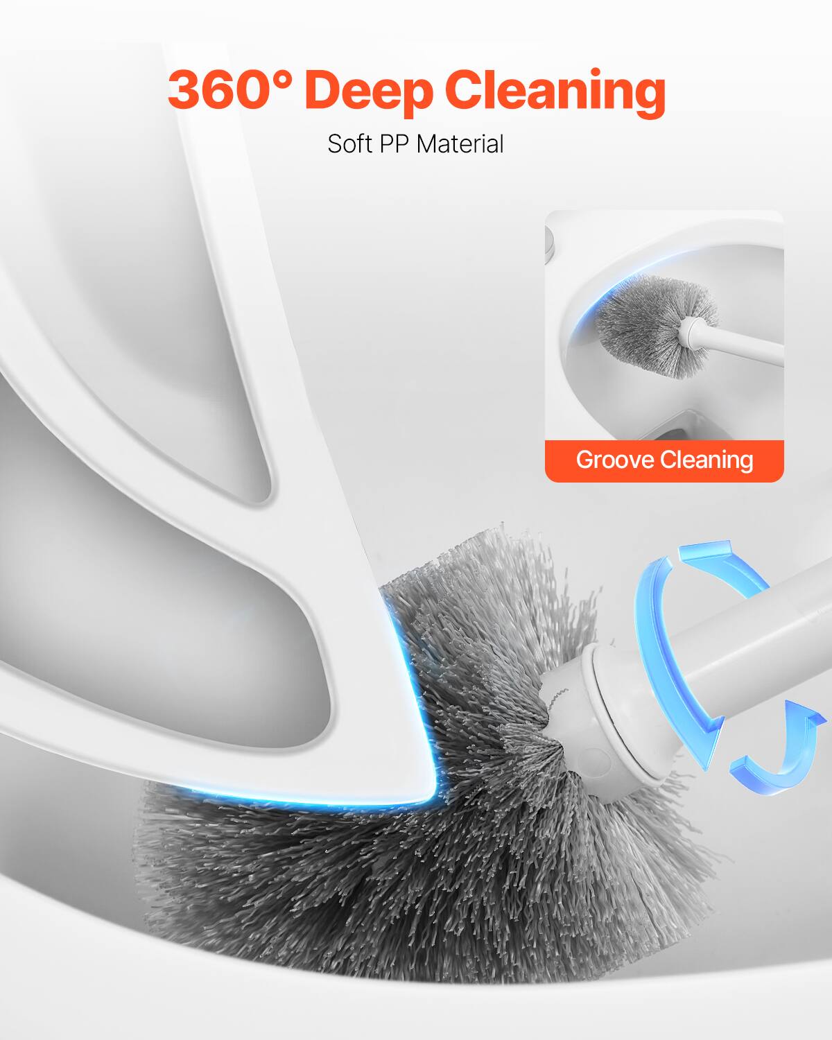 360° Deep Cleaning  
Soft PP Material  
Groove Cleaning