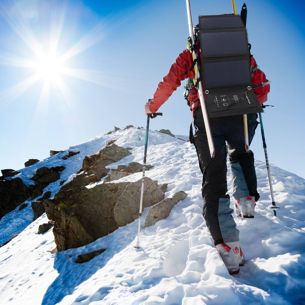 Alt View 4. Oumilen - 21W Foldable Solar Panel Charger with High-Efficiency Cells.