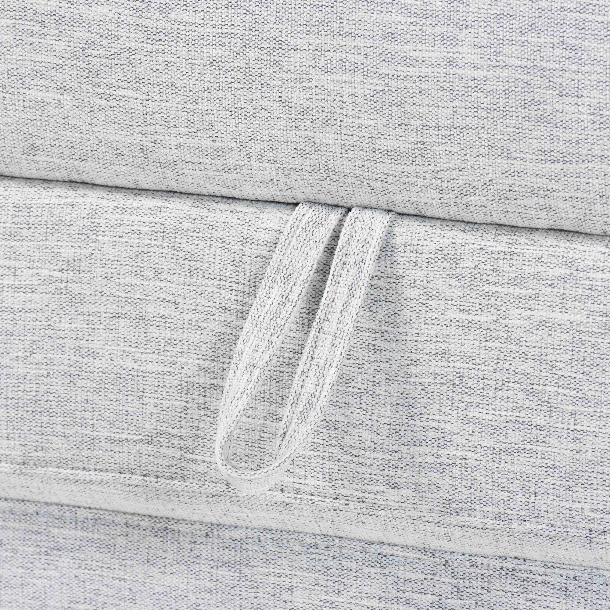 Alt View 2. Baxton Studio - Sabriel Modern Fabric Convertible Sleeper Ottoman - Light Grey/Oak Brown.