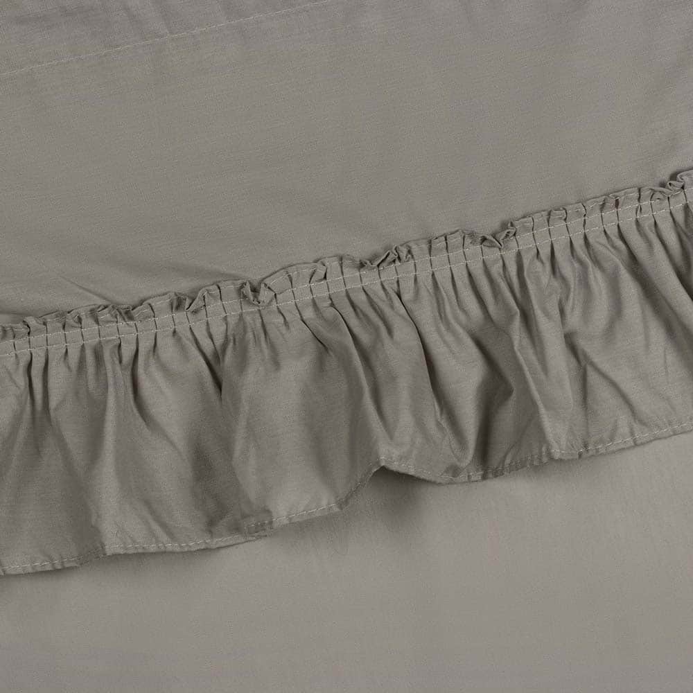 Left. Ellis Curtain - Ellis Stacey 1.5" Rod Pocket High Quality Fabric Solid Color Window Ruffled Filler Valance 54"x13" Grey - Grey.