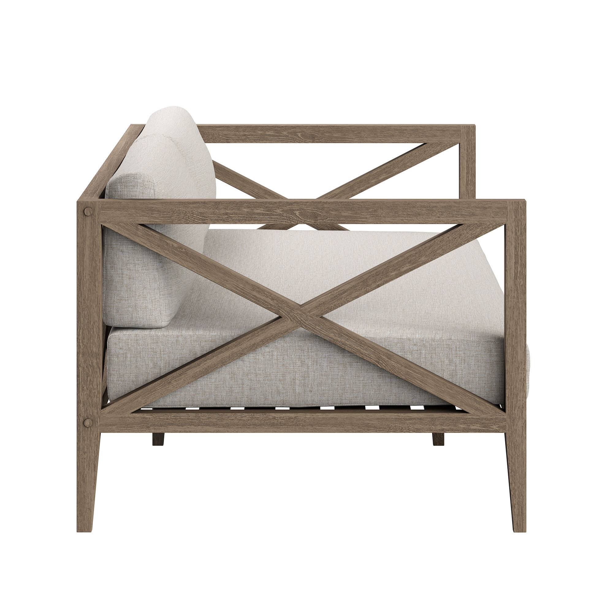 Back. Modway - Northlake Outdoor Patio Teak Loveseat by Modway - Weathered Gray Pebble.
