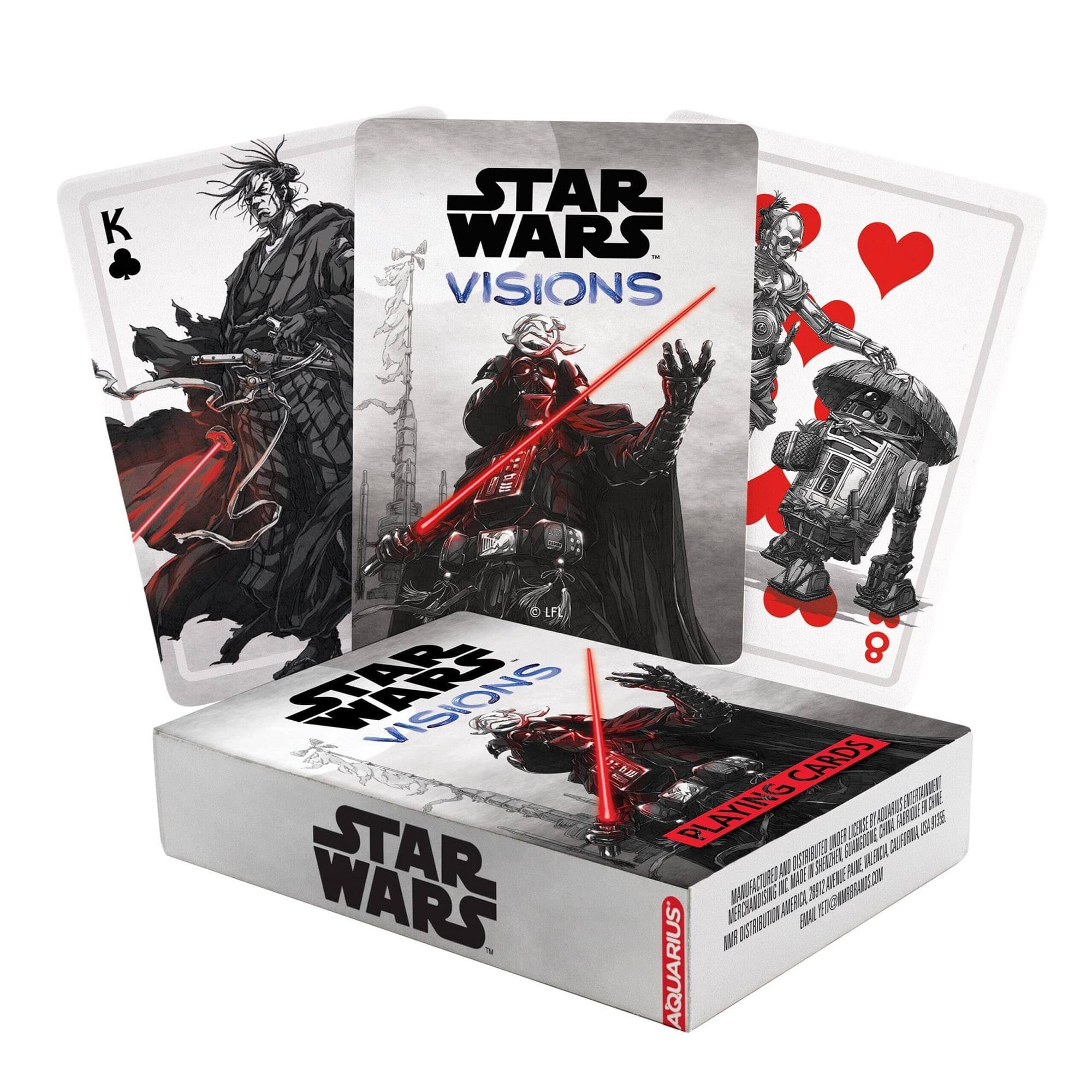 STAR WARS VISIONS  
PLAYING CARDS  

AQUARIUS  

STAR WARS VISIONS  
PLAYING CARDS  

MANUFACTURED AND DISTRIBUTED BY AQUARIUS  
AQUARIUS.COM  

STAR WARS VISIONS  
PLAYING CARDS  

STAR WARS VISIONS