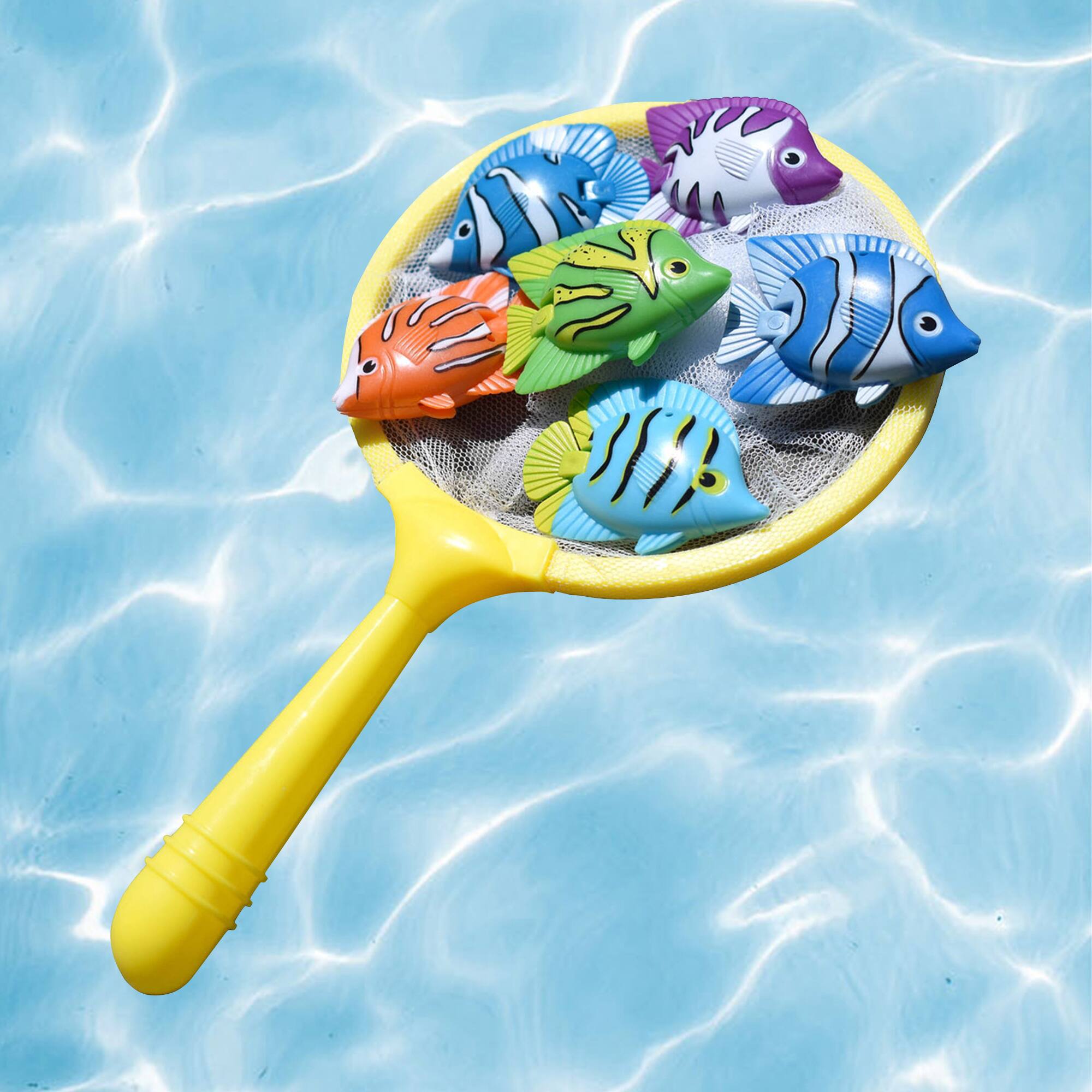 Alt View 2. Pool Central - Colorful Weighted Fish Catching Water Game - 9" - Yellow.