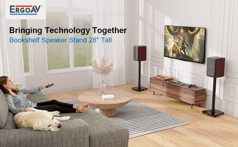 ERGOAV, Bringing Technology Together, Bookshelf Speaker Stand 28" Tall
