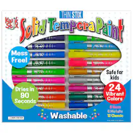 The Pencil Grip - Thin Stix Solid Tempera Paint Set (Classic Neon Metallic) Pack of 24