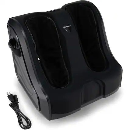 Front. Brookstone - Heated Foot & Calf Massager - Black.