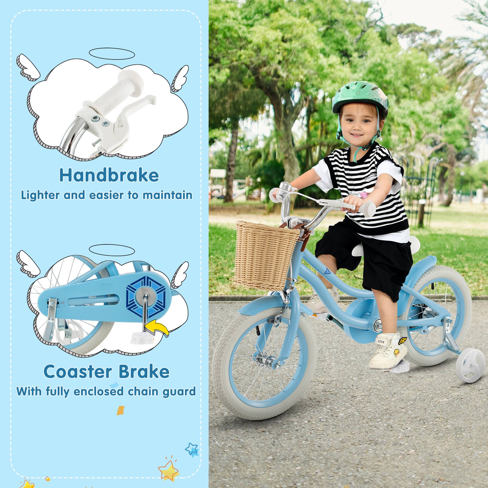 Handbrake  
Lighter and easier to maintain  

Coaster Brake  
With fully enclosed chain guard