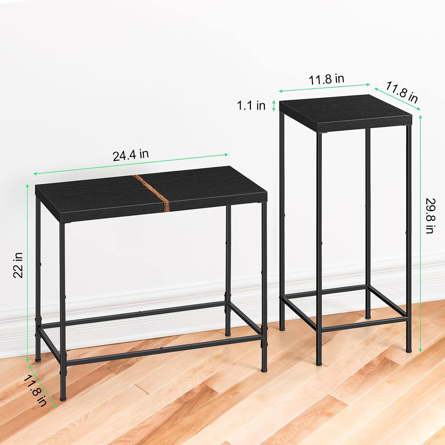 1.1 in  
11.8 in  
11.8 in  
24.4 in  
29.8 in  
22 in