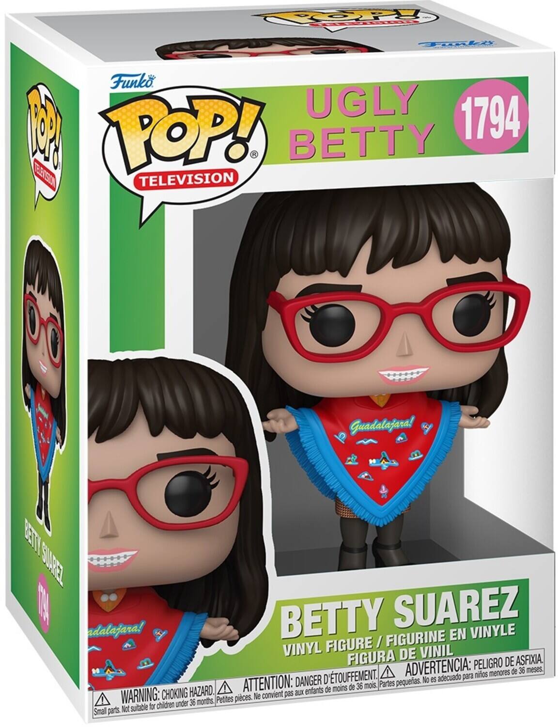 **UGLY BETTY**  
1794

**BETTY SUAREZ**  
VINYL FIGURE / FIGURINE EN VINYLE / FIGURA DE VINIL

**WARNING: CHOKING HAZARD.**  
Small parts. Not suitable for children under 36 months.

**ADVERTENCIA: PELIGRO DE ASFIXIA.**  
Pequeñas piezas. No es adecuado para niños menores de 36 meses.

**ATTENTION: DANGER D'ÉTOUFFEMENT.**  
Petites pièces. Ne convient pas aux enfants de moins de 36 mois.

**Guadalajara!**