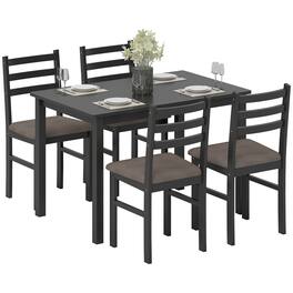Homcom - Small Kitchen Table Set for 4 - Black