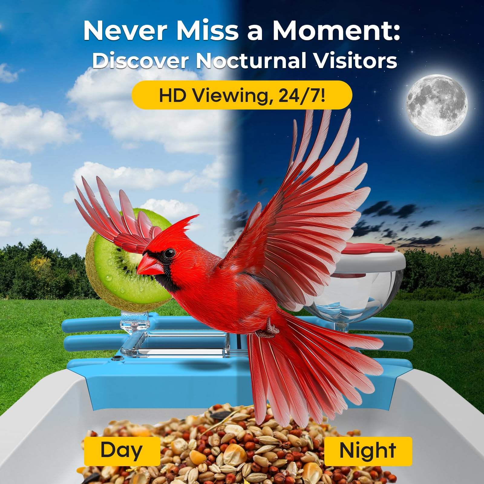 Never Miss a Moment: Discover Nocturnal Visitors HD Viewing, 24/7!

Day
Night