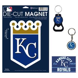 WinCraft - Kansas City Royals 4-Pack Key Rings and Magnets Set - Multicolor