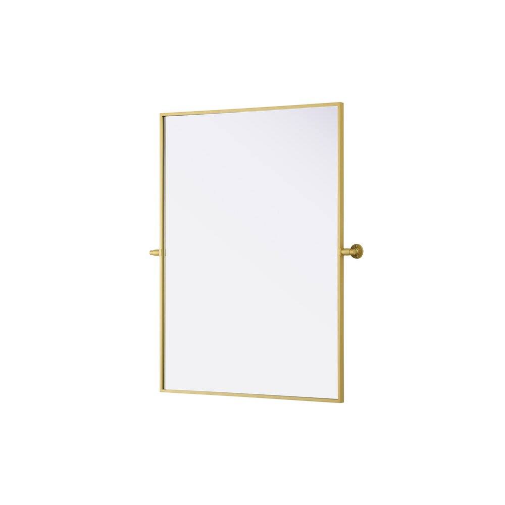 Alt View 5. Elegant Kitchen and Bath - Amoura 40X30 Pivot Mirror In Brass - Brass.