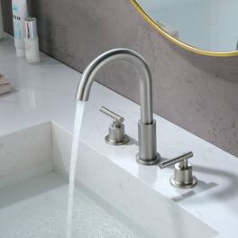 8 in Widespread Double Handle 1.2 GPM Bathroom Faucet with Quick Connect Hose and Pop Up Drain