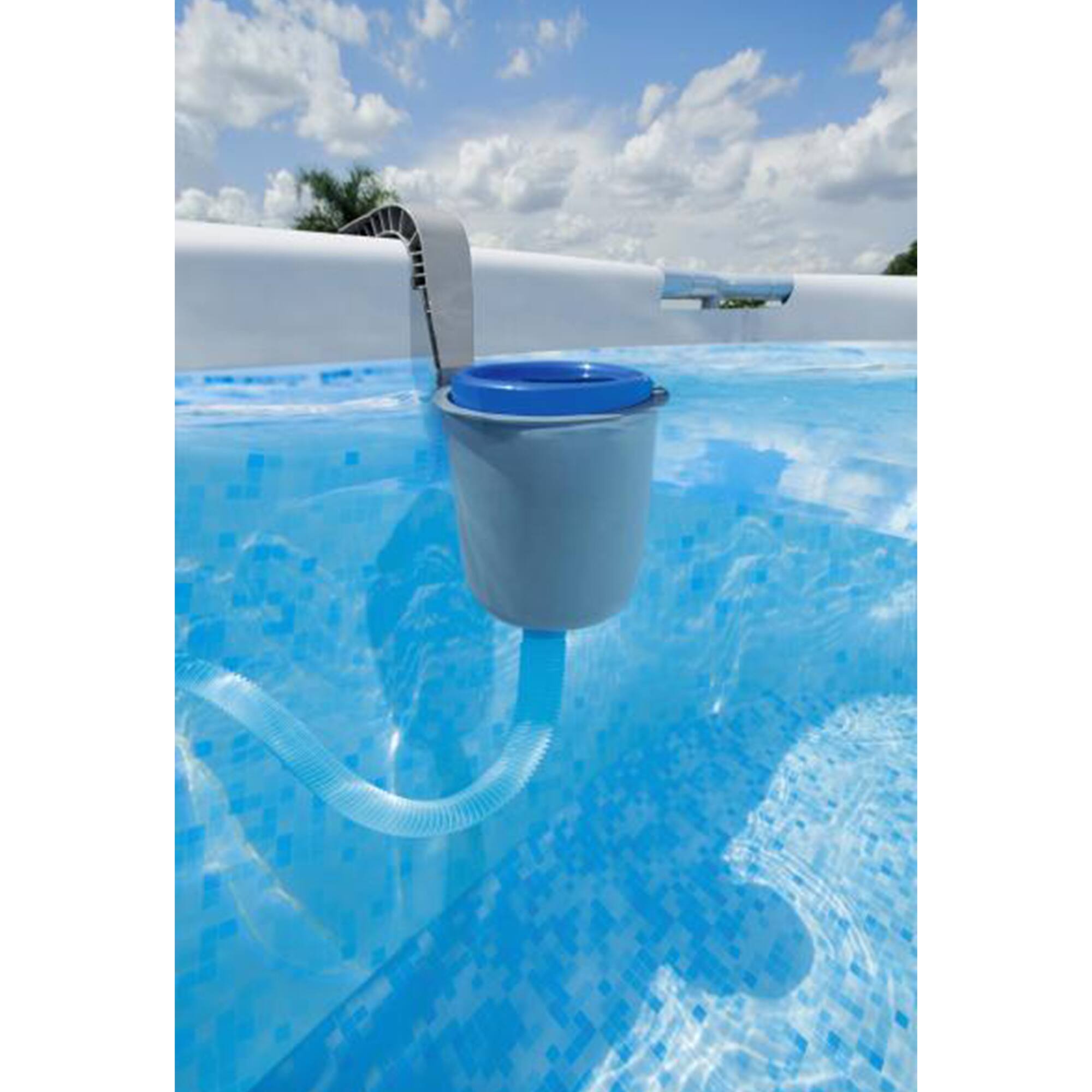 Alt View 2. Bestway - Bestway Flowclear Wall Mounted Automatic Swimming Pool Surface Skimmer, White - White, Blue.