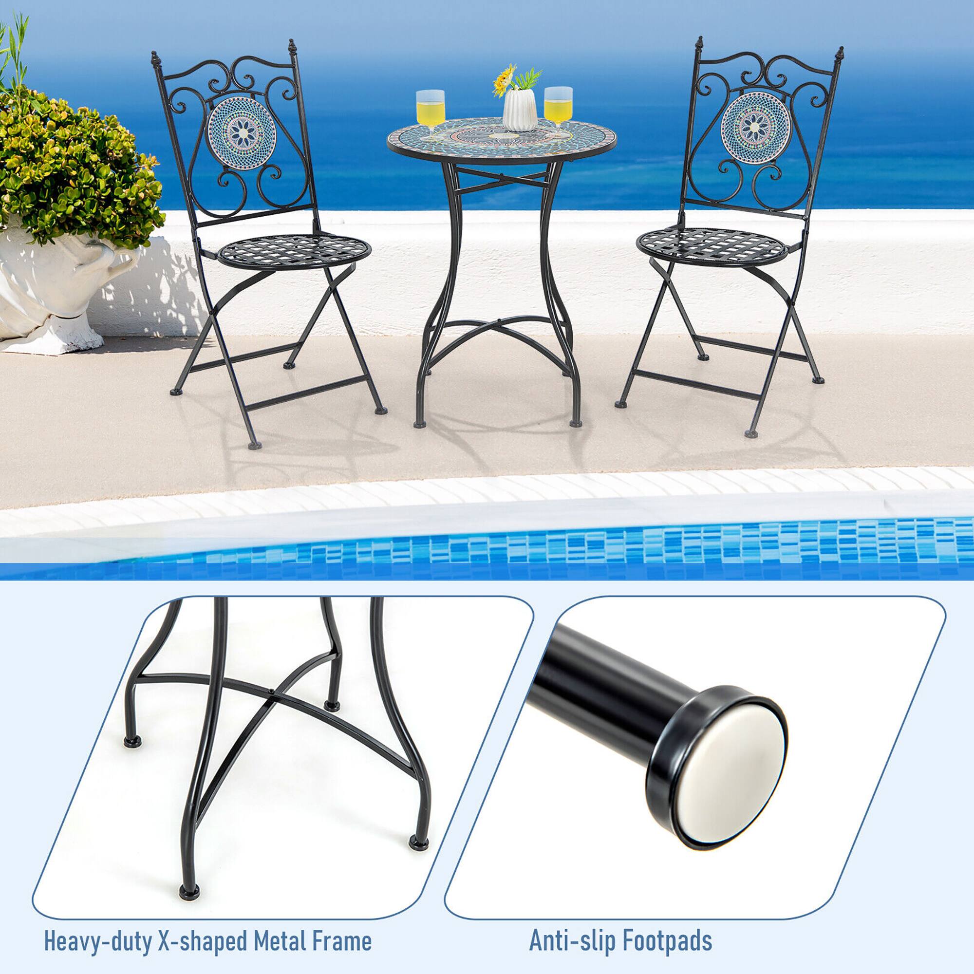 Heavy-duty X-shaped Metal Frame  
Anti-slip Footpads
