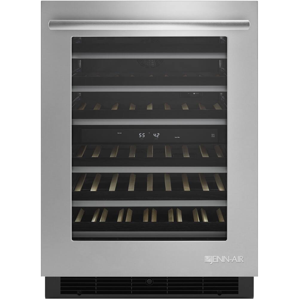 Front. Jenn-Air - 46-Bottle Built-In Wine Cooler - Stainless steel.