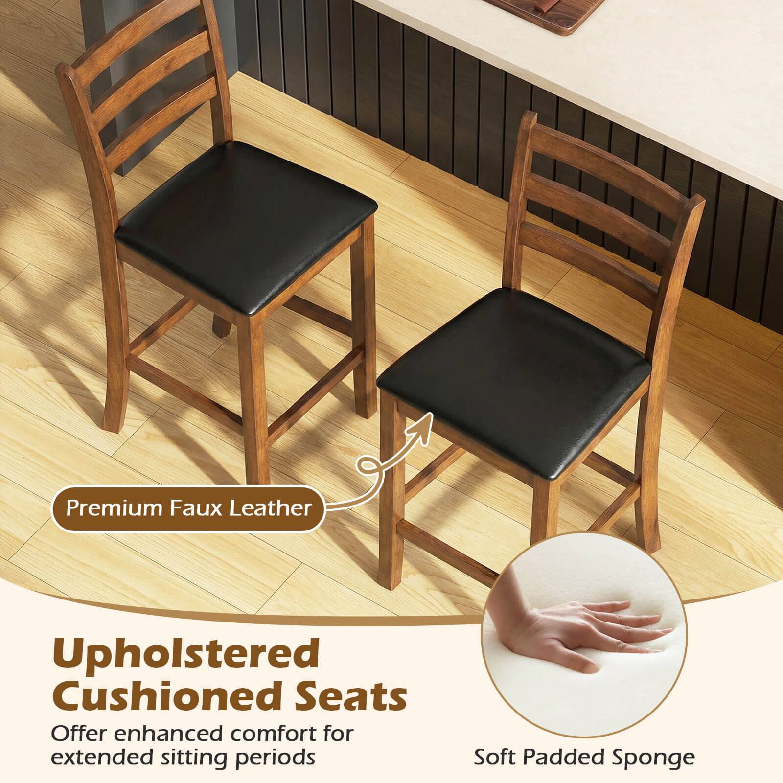 Premium Faux Leather Upholstered Cushioned Seats Offer enhanced comfort for extended sitting periods Soft Padded Sponge
