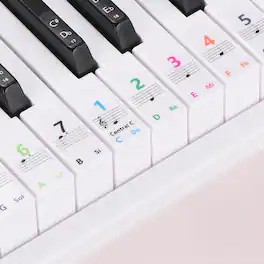 Unique Bargains - Piano Keyboard Stickers for 88/61/54 Keys Note Stickers for Learning Transparent and Removable Piano Key Labels Notes - Colorful