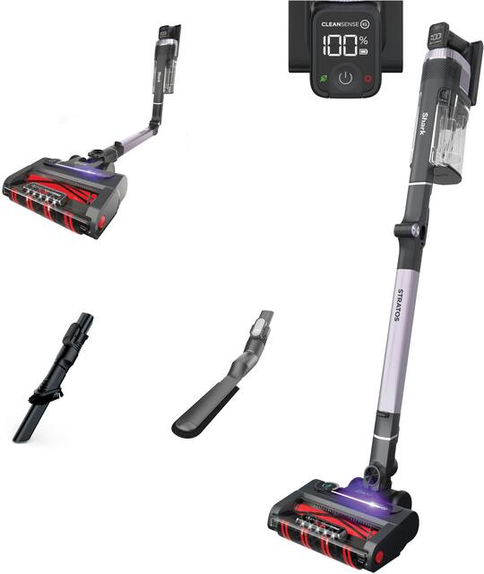 Shark Stratos MultiFLEX Cordless Stick Vacuum with Clean Sense IQ and Odor Neutralizer DuoClean Powerfins HairPro Ash Purple IZ862H Best Buy