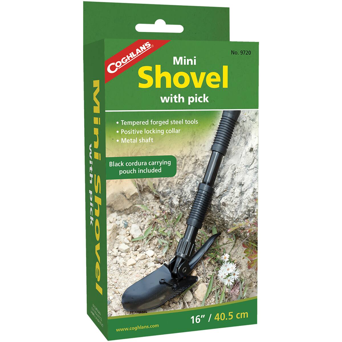 Coghlan’s - Coghlan's Mini Shovel with Pick, Tempered Steel, Metal Shaft, Carrying Pouch