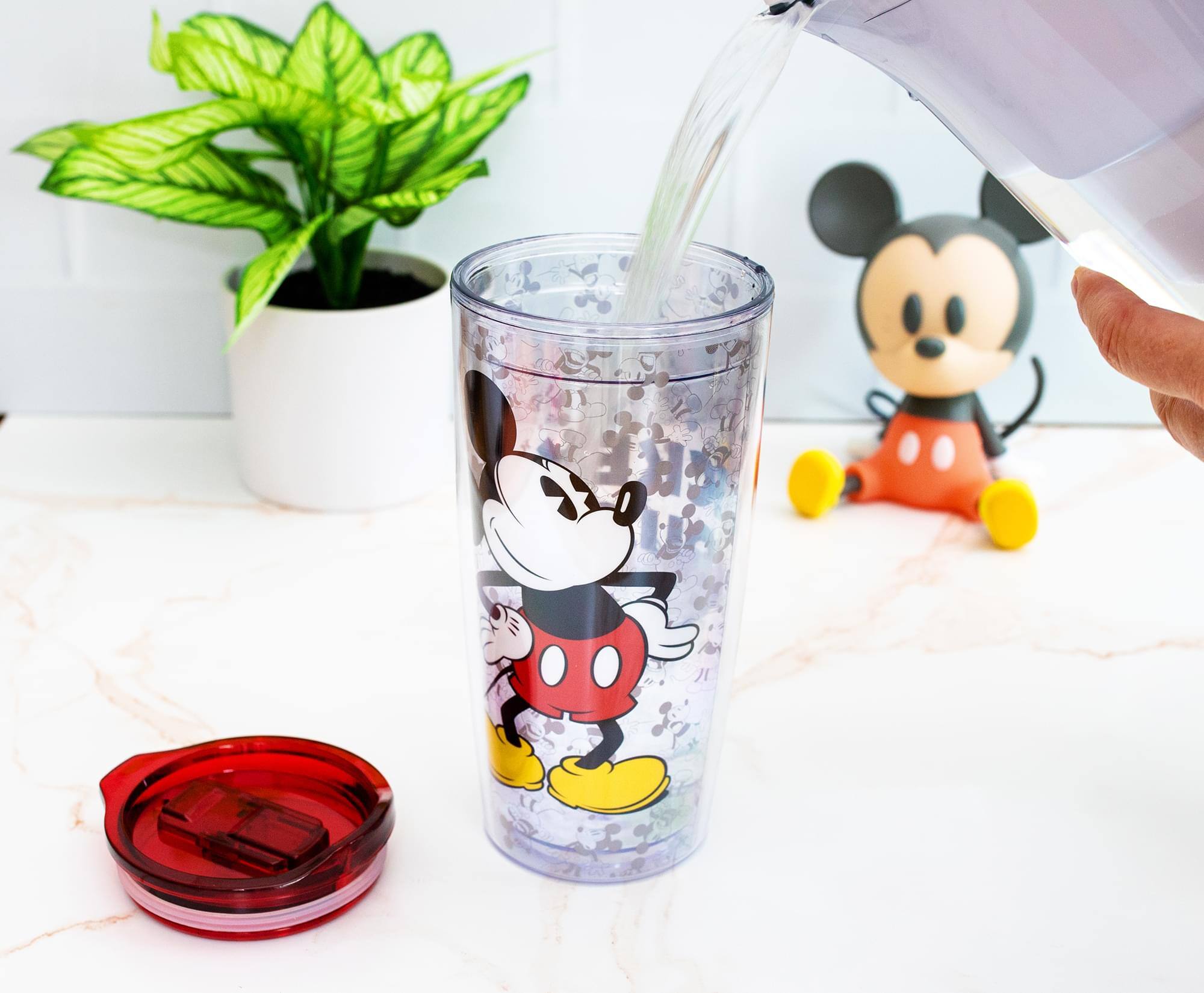 Alt View 2. Disney - Disney Mickey Mouse "Since 1928" Double-Walled Travel Tumbler | Holds 20 Ounces - Red.