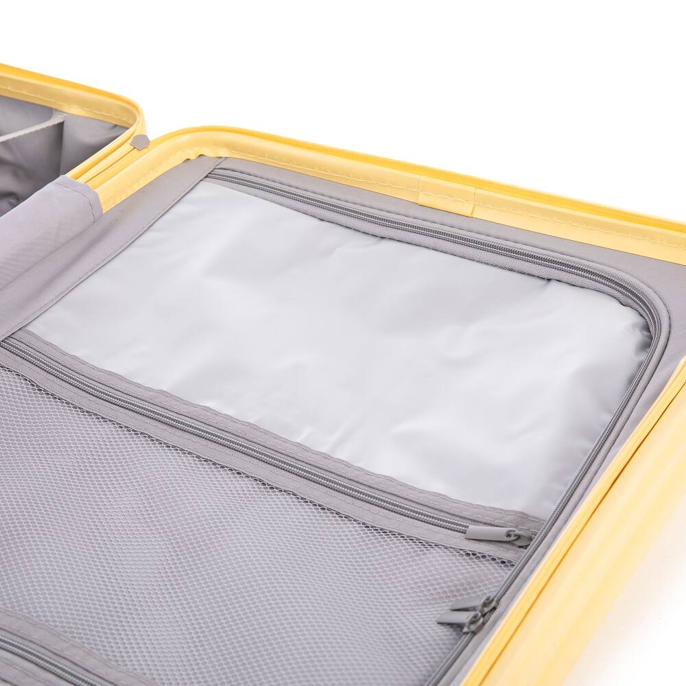 Alt View 8. Ropilly - Ropilly 3 Piece Luggage Set ABS Hard Shell Suitcase Yellow - Yellow.